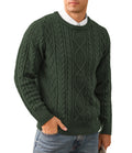 QDG Men's Cable Knit Pullover Sweater Casual Crewneck Long Sleeve Knitted Sweater